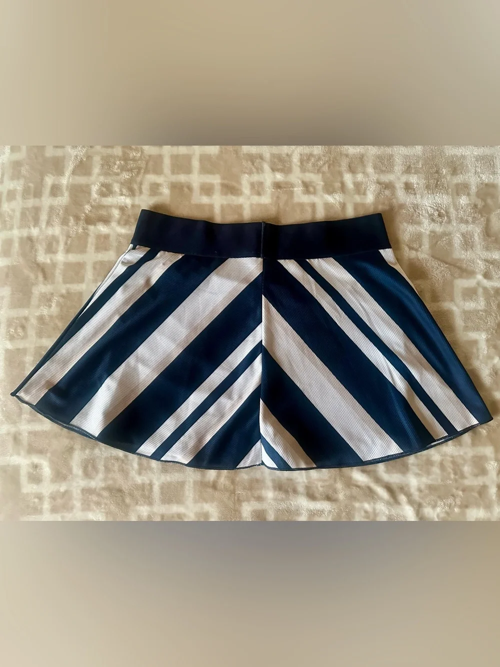 Nike DRI-FIT Striped Navy and White Athletic Skort